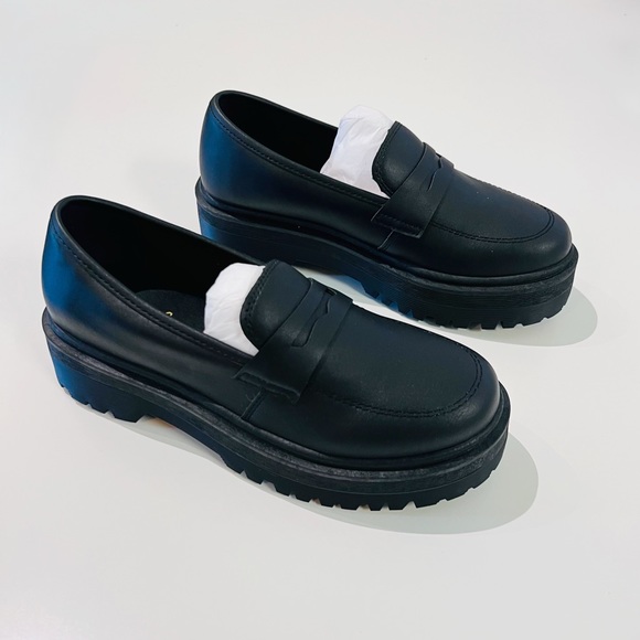 NWT Dolls Kill Black ‘Best To Do It’ Vegan Leather Loafer Shoes - Picture 1 of 15
